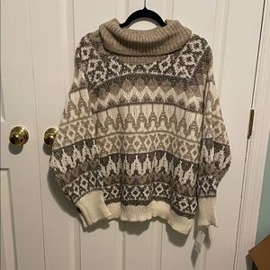 Cozy Nordic Pattern Turtleneck Sweater